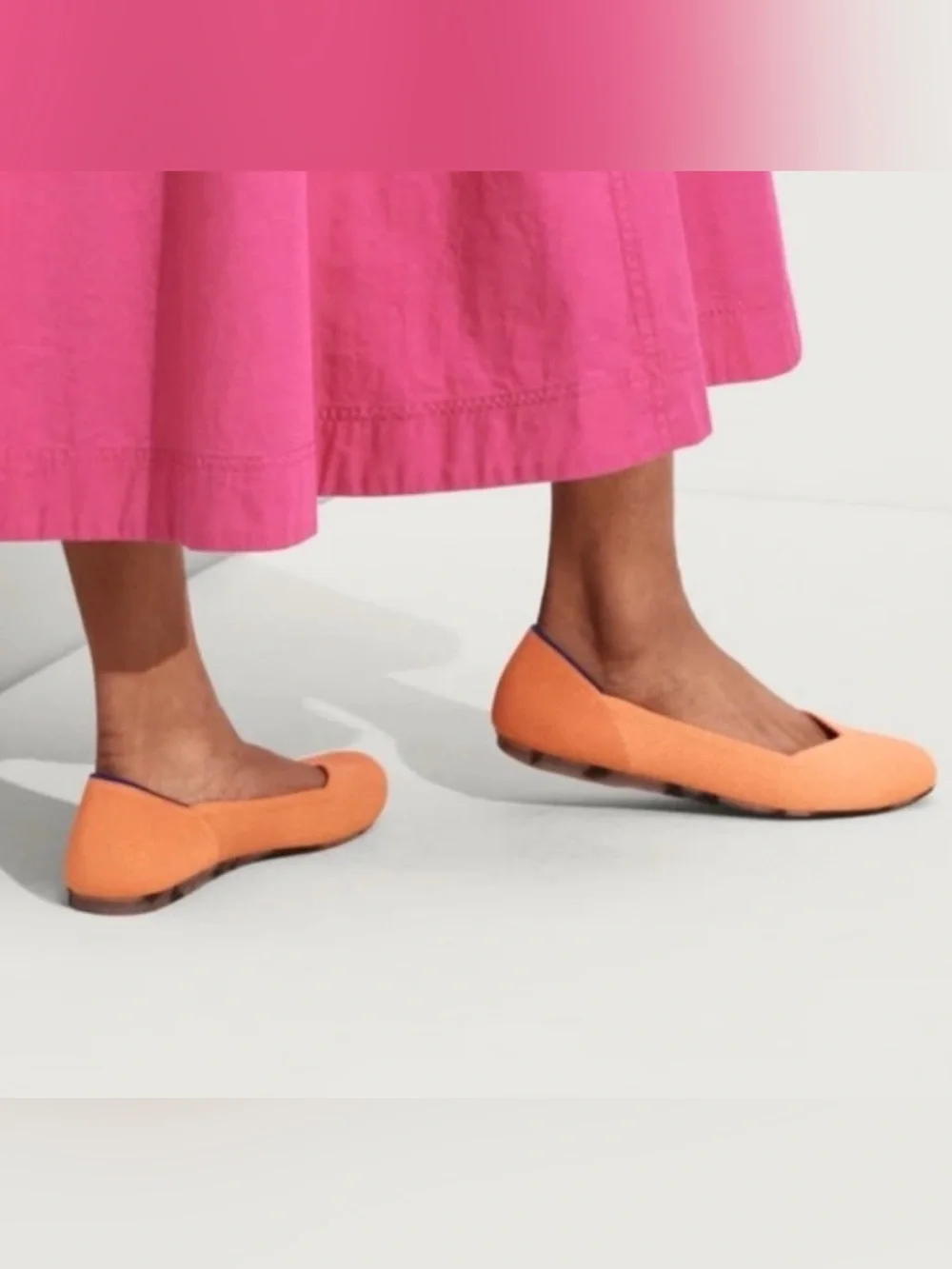 Rothy’s Tangerine Round Toe Ballet Flats Washable Size 9.5 New in Box